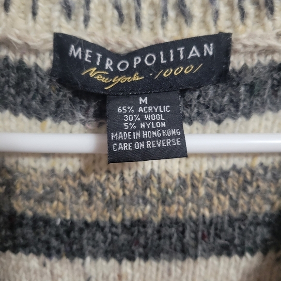 GUC- Metropolitan New York 10001  Cardigan / Sweater Button Down Striped Wool - Picture 6 of 7